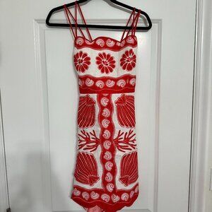 FARM Rio Ainika Shell Print Linen Minidress